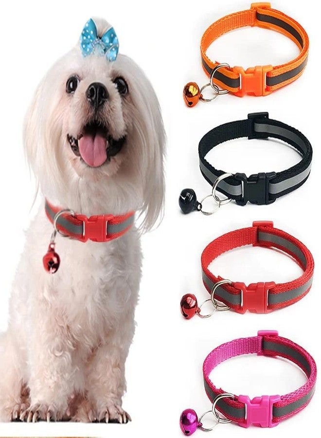 Pets Empire 2 Pack Reflective Cat Collars with Bell - Adjustable Nylon Breakaway Safety Collars for Cats & Puppies, Neck Girth 19-32 cm - Image 1